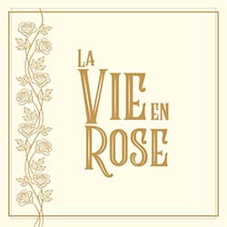 The typographical design on the menus for La Vie en Rose